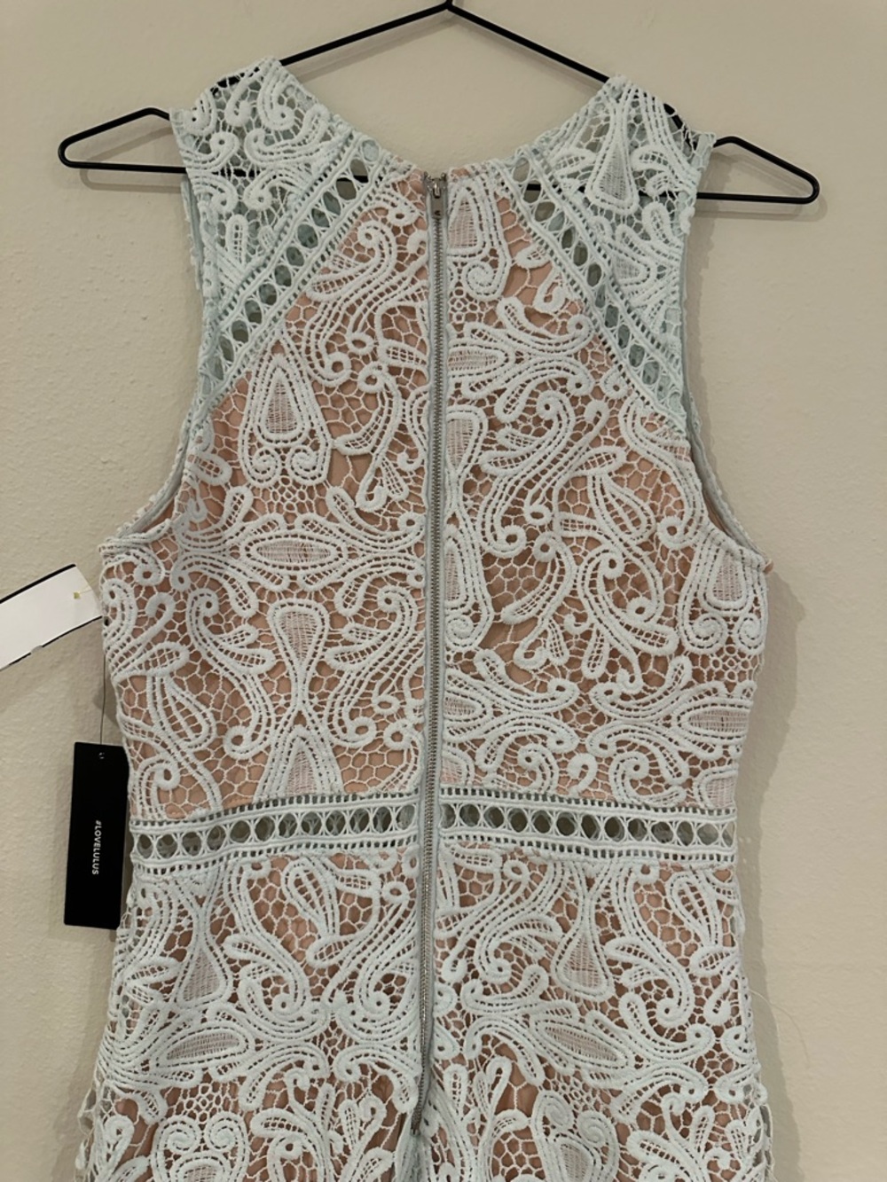 Lulus Lace Sheath Cocktail Dress in Light Blue / Turqoise Size S NWT - Picture 10 of 15